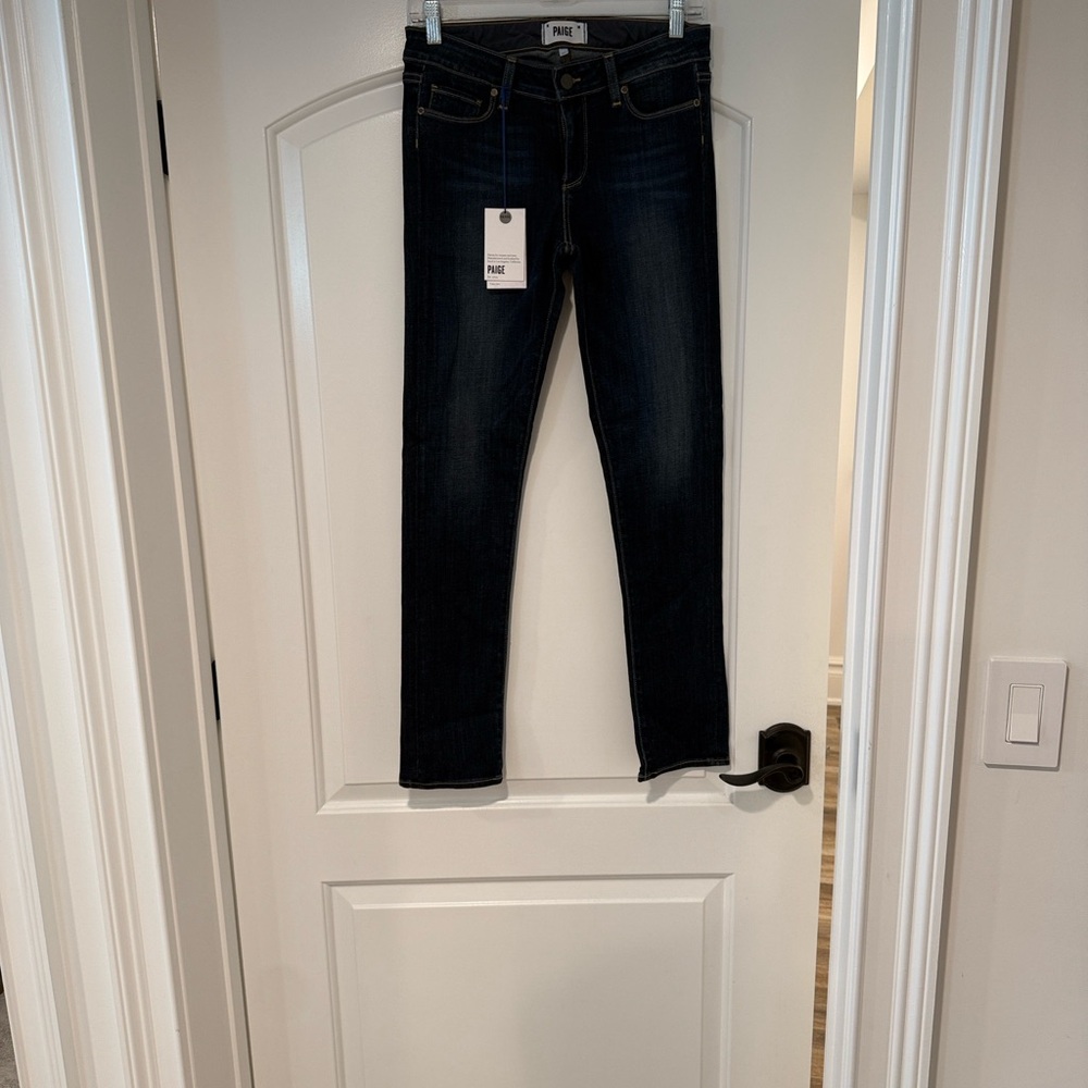 Paige Skyline Ankle Peg Mid Rise Ankle Skinny Jeans